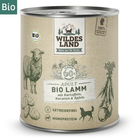 WILDES LAND DOG BIO Lamm - bio jagnięcina z marchewką i jabłkami (800g)