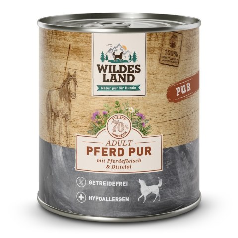 WILDES LAND DOG Pferd Pur - konina karma monobiałkowa dla psa (800g)
