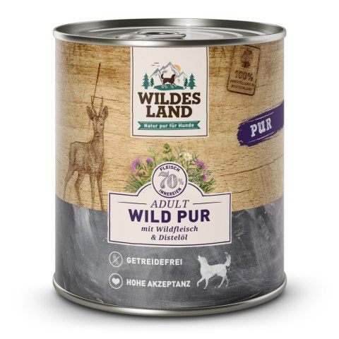 WILDES LAND DOG Wild Pur - dziczyzna karma monobiałkowa dla psa (800g)