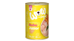 WOW Junior Huhn - kurczak z marchewką i pokrzywą dla szczeniąt (400g)