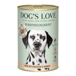 DOG'S LOVE Purinreduziert Pute - obniżony poziom puryn indyk z cukinią (400g)