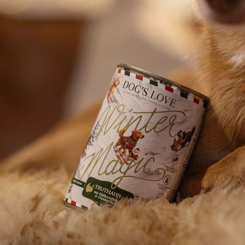 DOG'S LOVE Winter Menu Pute - indyk z batatami i żurawiną (400g)