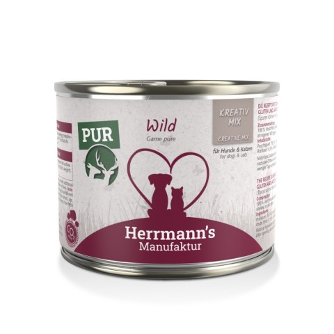 PROMOCJA-VIP-HERRMANN'S MANUFAKTUR Kreativ Mix Wild - 100% dziczyzna 10+2 gratis (12szt.x200g)