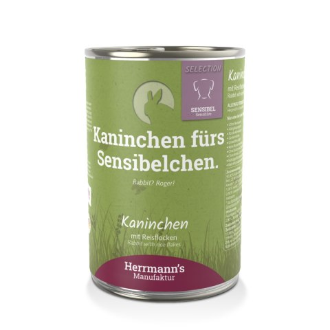 HERRMANN'S Selection Sensitive Dog Kaninchen - królik 5+1 gratis (6szt.x400g)