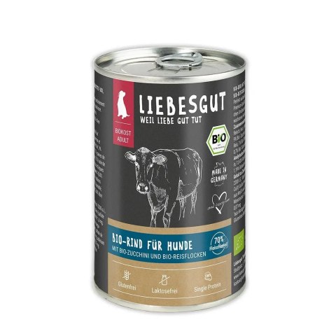 LIEBESGUT DOG Bio Rind - ekologiczna wołowina z cukinią (400g)