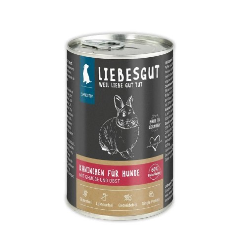 LIEBESGUT DOG Sensitive Kaninchen - królik z ekologicznymi warzywami i owocami (400g)