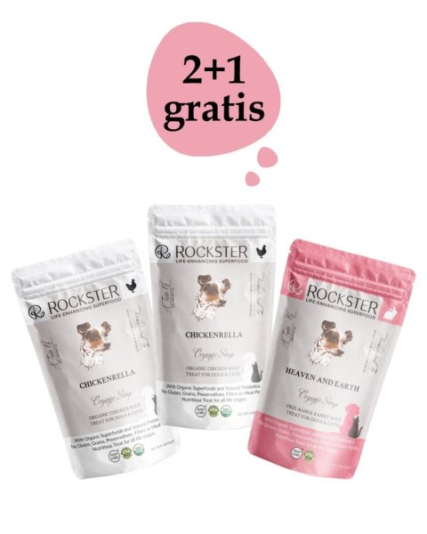 ROCKSTER SOUP zestaw zup - kurczak 2 szt. + królik 1 szt. GRATIS