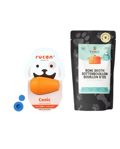 RUCAN CONIC Medium Orange - zestaw z zatyczkami dla psów mniejszych, średnich ras i szczeniąt