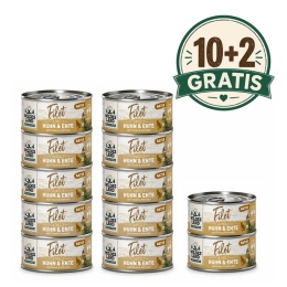 WILDES LAND CAT Huhn Ente Filet - filety z kurczaka i kaczki 10+2 gratis(12szt.x 80g)