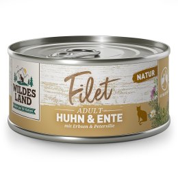 WILDES LAND CAT Huhn Ente Filet - filety z kurczaka i kaczki 10+2 gratis(12szt.x 80g)