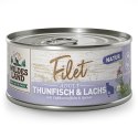 PROMOCJA-VIP-WILDES LAND CAT Thunfisch Lachs Filet - filety z tuńczyka i łososia 10+2 gratis (12 szt.x 80g)