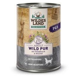 PROMOCJA-VIP-WILDES LAND DOG Wild Pur - dziczyzna karma monobiałkowa dla psa 5+1 gratis (6szt.x400g)