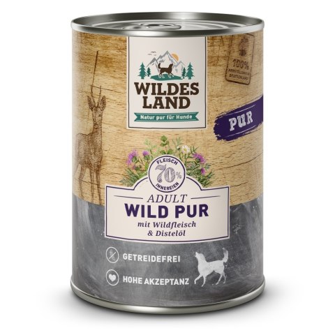 PROMOCJA-VIP-WILDES LAND DOG Wild Pur - dziczyzna karma monobiałkowa dla psa 5+1 gratis (6szt.x400g)