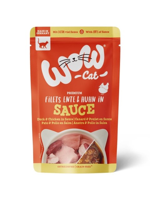 PROMOCJA-VIP-WOW CAT Filets Ente Huhn in sauce - kawałki kaczki i kurczaka w sosie 7+1 gratis (8 szt.x 85g)
