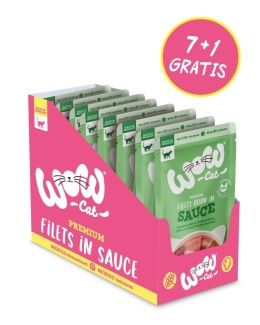 PROMOCJA-VIP-WOW CAT Huhn in sauce - filety kurczaka w sosie 7+1 gratis (8 szt.x 85g)