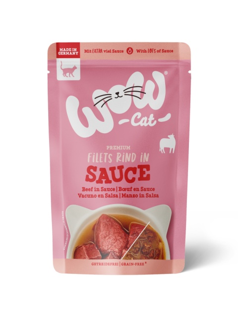 PROMOCJA-VIP-WOW CAT Rind in sauce - kawałki wołowiny w sosie 7+1 gratis (8szt.x 85g)