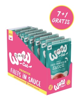 PROMOCJA-VIP-WOW CAT Thunfisch in sauce - kawałki tuńczyka w sosie 7+1 gratis (8szt.x85g)