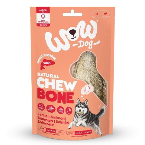 WOW DOG Natural Chew Bone Lachs - gryzak ze skóry łososia (2szt.x45g)