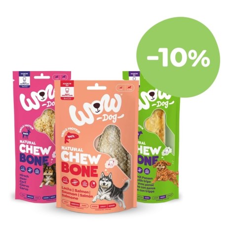 WOW DOG Natural Chew Bone - zestaw próbny gryzaków (3 szt.)