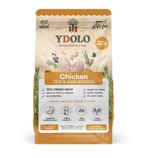 YDOLO MINI Chicken - kurczak i ryby - półwilgotna karma dla psów małych ras (700g)
