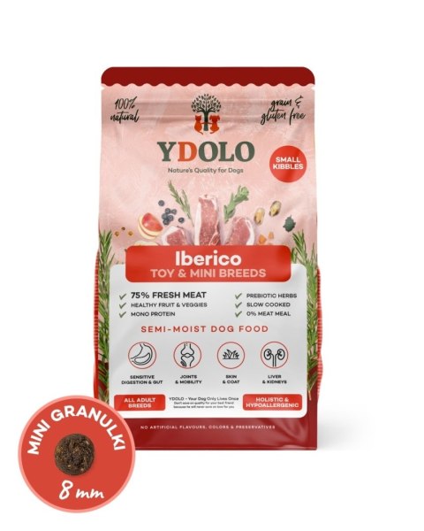 YDOLO MINI Iberico - wieprzowina Iberico - półwilgotna karma dla psów małych ras (700g)