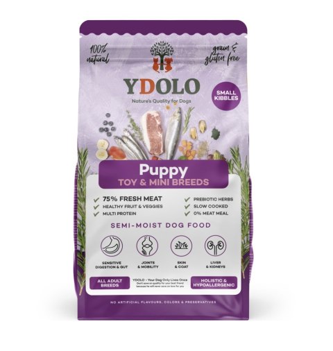 YDOLO MINI Puppy - wieprzowina Iberico i ryby - półwilgotna karma dla szczeniąt małych ras (700g)